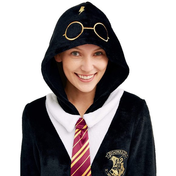 Harry Potter Minky Fleece Union Suit Gryffindor Pajamas PLUSH NWT - Picture 5 of 7